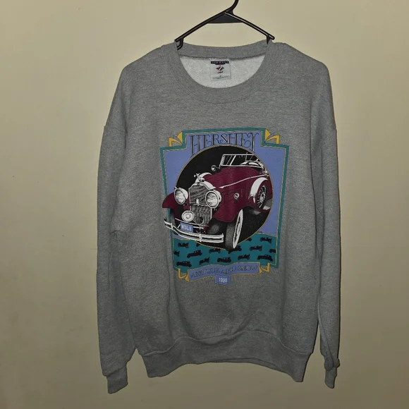 Vintage 1998 Jerzees Gray Car Graphic Crewneck Sweatshirt Medium - Picture 3 of 8